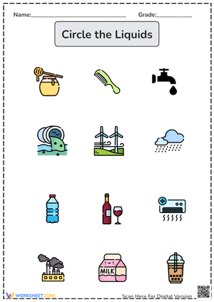 States of Matter - Circle the Liquids