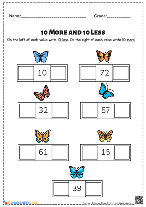 Turtles Adding/Subtracting 10