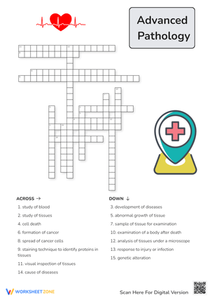 Pathology Crossword Puzzle - Advanced Medical Terminology Challenge