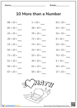 10 More 10 Less Addition 