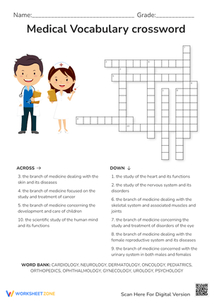 Medical Vocabulary Crossword - Learn Anatomy & Medicine Terms!