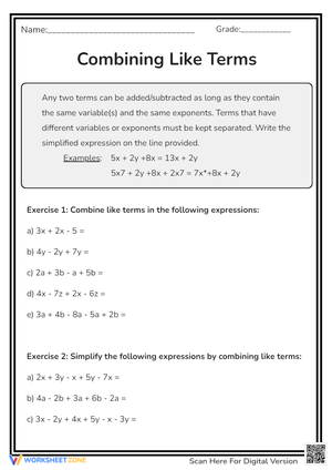 Combining Like Terms