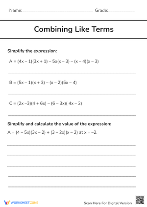 Combining Like Terms