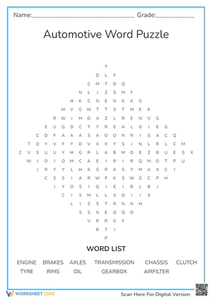 Automotive Word Puzzle