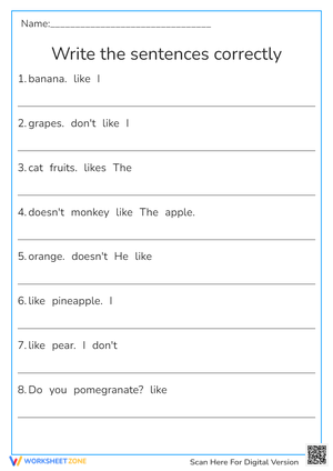 Unscramble the Sentences
