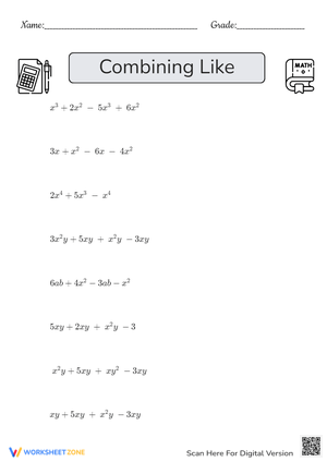 Combining Like Terms