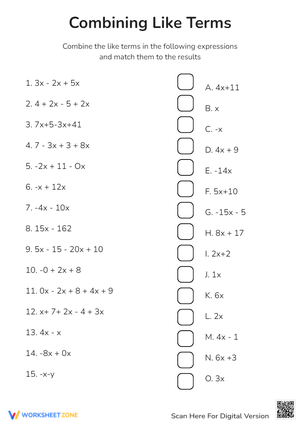 Combining Like Terms