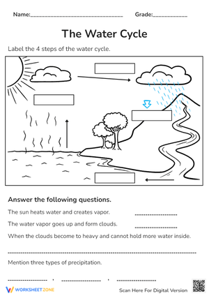 Free Printable Water Cycle Worksheets for All Grades