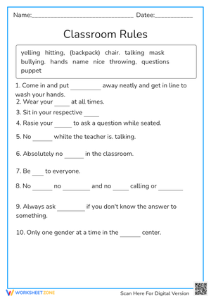 Classroom rules