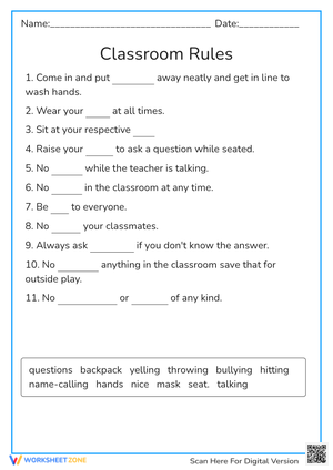 Classroom rules
