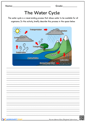The Water Cycle Writing Worksheets
