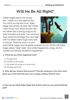 Eagle Reading Comprehension - Making Predictions Worksheet