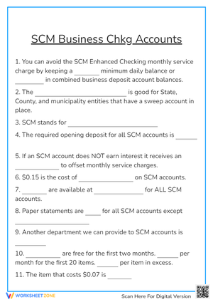 SCM Business Checking Accounts