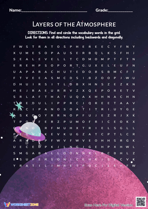 Layers of The Atmosphere Word Search