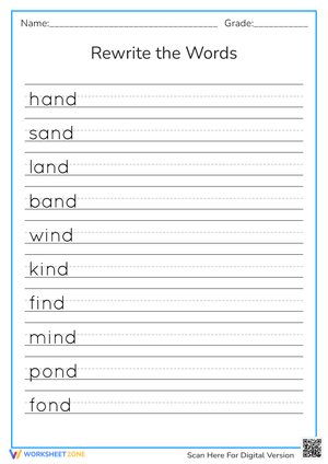 Week 1: Rewrite the words