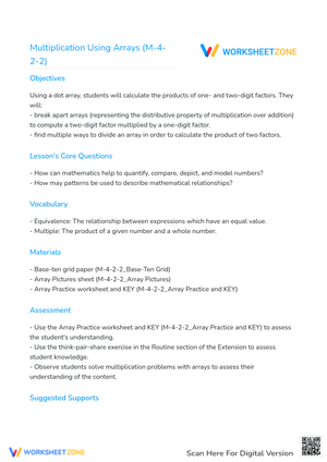 Multiplication Using Arrays (M-4-2-2)