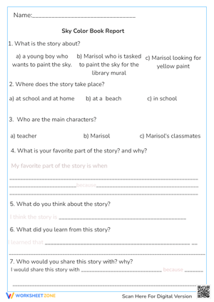 Sky Color Book Report