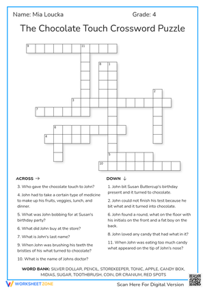 The Chocolate Touch Crossword Puzzle