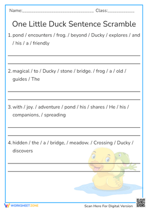 One little duck Sentence Scramble
