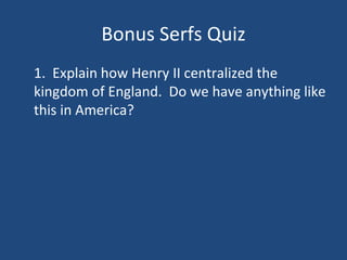 Middle ages Quiz