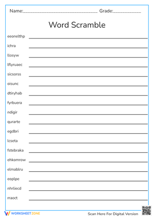 word scramble way ahead 2