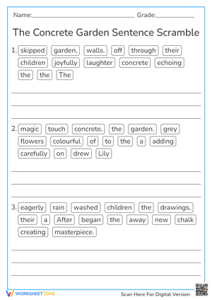 The Concrete Garden Sentence Scramble