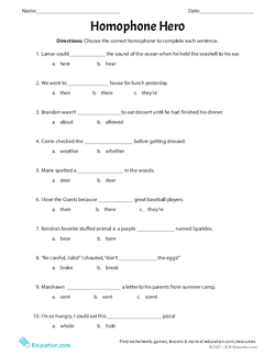 Homophone Spelling