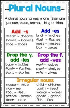 Forming Plural Nouns and Types of Nouns