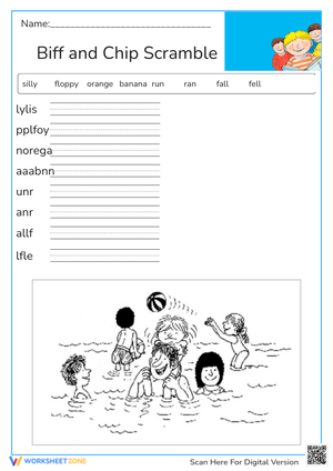 Biff and Chip Word Scramble