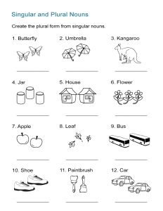 Plural Irregular Verbs - Classwork