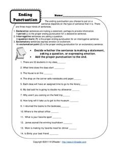 Punctuation Activity for Kids
