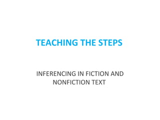 Making Inferences in Nonfiction