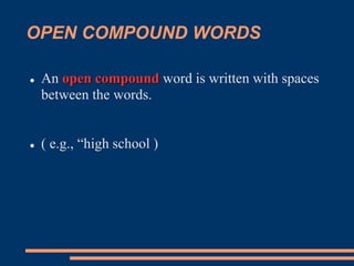 Meaning of Compound Words