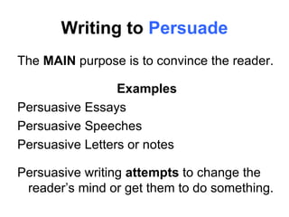 Persuasive Writing Quiz