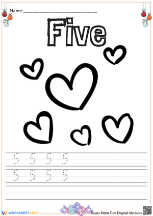 Number Five Tracing Activity