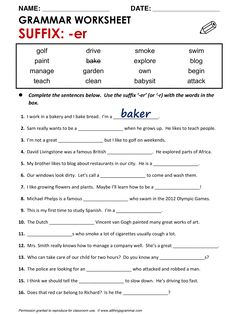 Interactive Grammar Worksheet: Suffixes