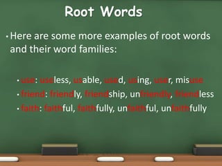 Root Words - Word Families