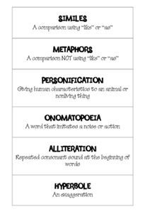 Hyperboles, Onomatopoeia, Personification