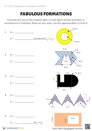 Area & Perimeter of Composite Shapes - Geometry Worksheet