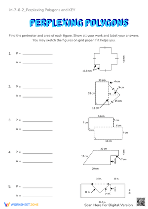 Perplexing Polygons: Perimeter & Area Practice - Grades 6-8