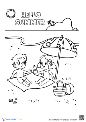 Summer Kid Coloring