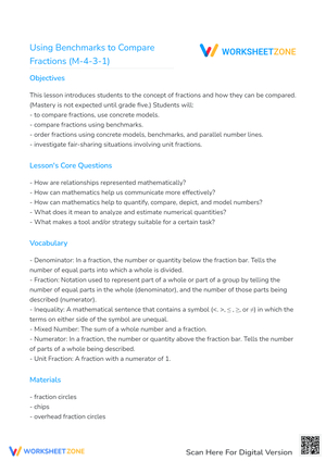Using Benchmarks to Compare Fractions (M-4-3-1)