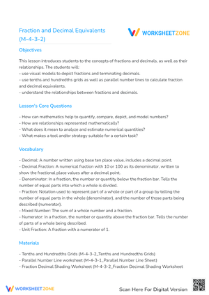 Fraction and Decimal Equivalents (M-4-3-2)