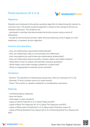 Partial Quotients (M-4-4-3)