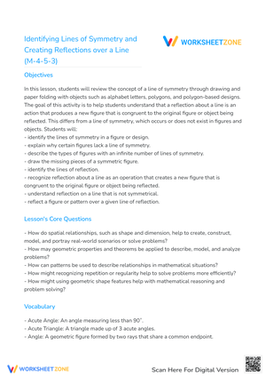 Identifying Lines of Symmetry and Creating Reflections over a Line (M-4-5-3)
