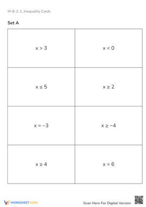 Exploring Inequalities: Hands-On Card Activity for Math M-8-2-1
