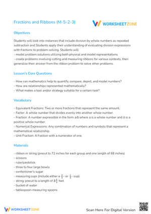 Fractions and Ribbons (M-5-2-3)
