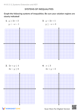 Graphing Systems of Inequalities Worksheet - Algebra Practice
