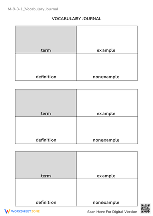 M-8-3-1_Vocabulary Journal