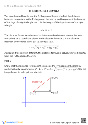 Distance Formula & Pythagorean Theorem Worksheet - Math Fun